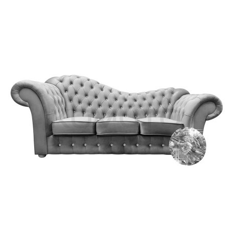 Sofa Chesterfield rozkładana Madame Wave z kryształkami 3 os.