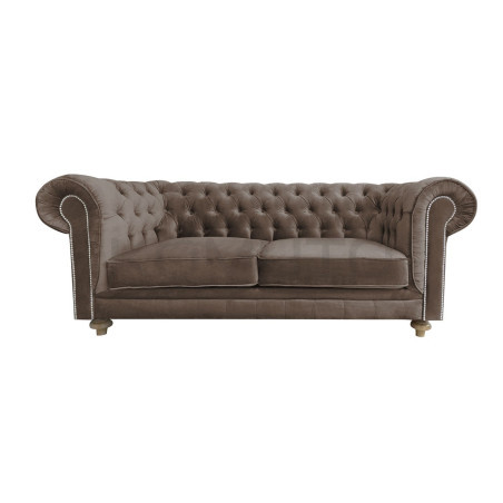 Sofa Chesterfield Lady 2 osobowa plusz, welur, tkanina