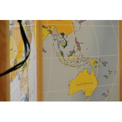 Parawan dziecięcy Mapa 3 skrzydłowy do pokoju nastolatka