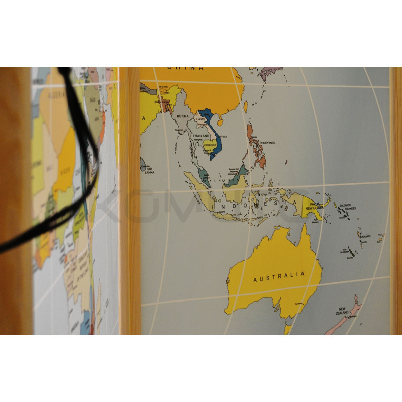 Parawan dziecięcy Mapa 3 skrzydłowy do pokoju nastolatka