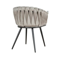 Krzesło Glamour Larissa tapicerowane welurem czarne nogi