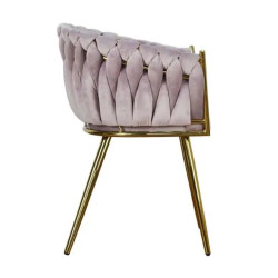 Krzesło Glamour Larissa tapicerowane welurem ze złotą podstawą