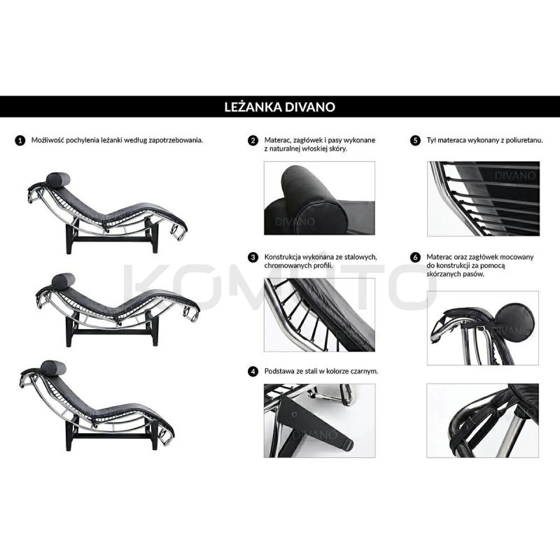 Szezlong DIVANO PONY skóra dwukolorowy Szezlong DIVANO PONY skóra dwukolorowy