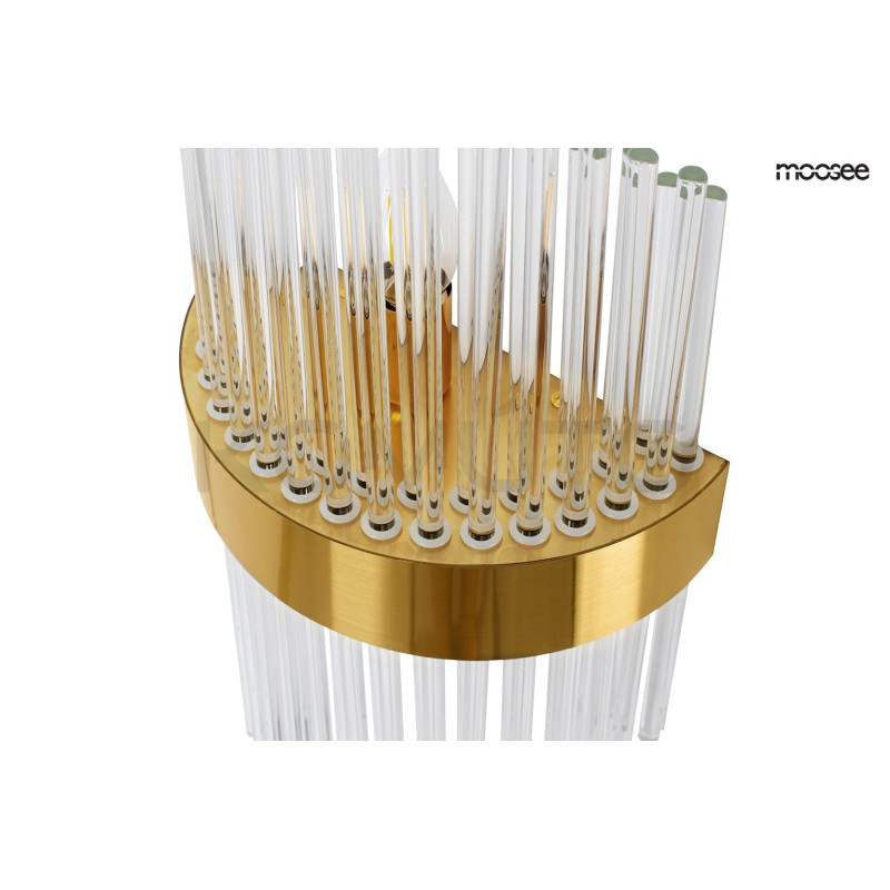 Kinkiet glamour FLORENS M kryształowe pałeczki złota opaska Kinkiet glamour FLORENS M kryształowe pałeczki złota opaska