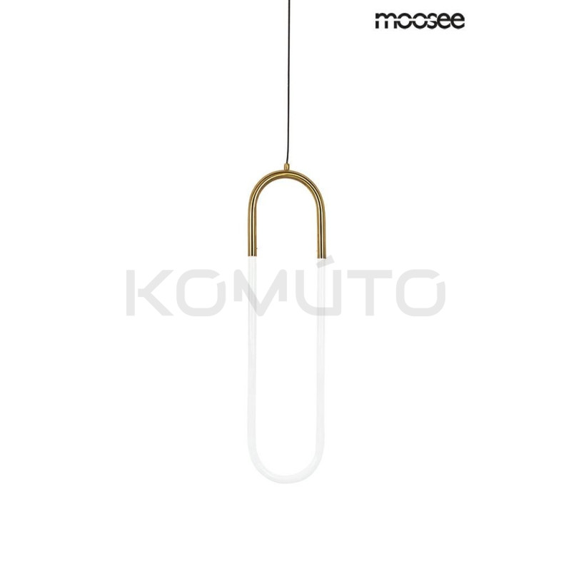 Lampa wisząca PUZO S Led o złotym wydłużonym kloszu