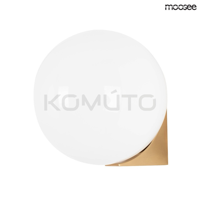 Kinkiet glamour BOLL 15 biała kula złoty element
