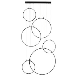Lampa wisząca geometryczna led CIRCULO Six czarna