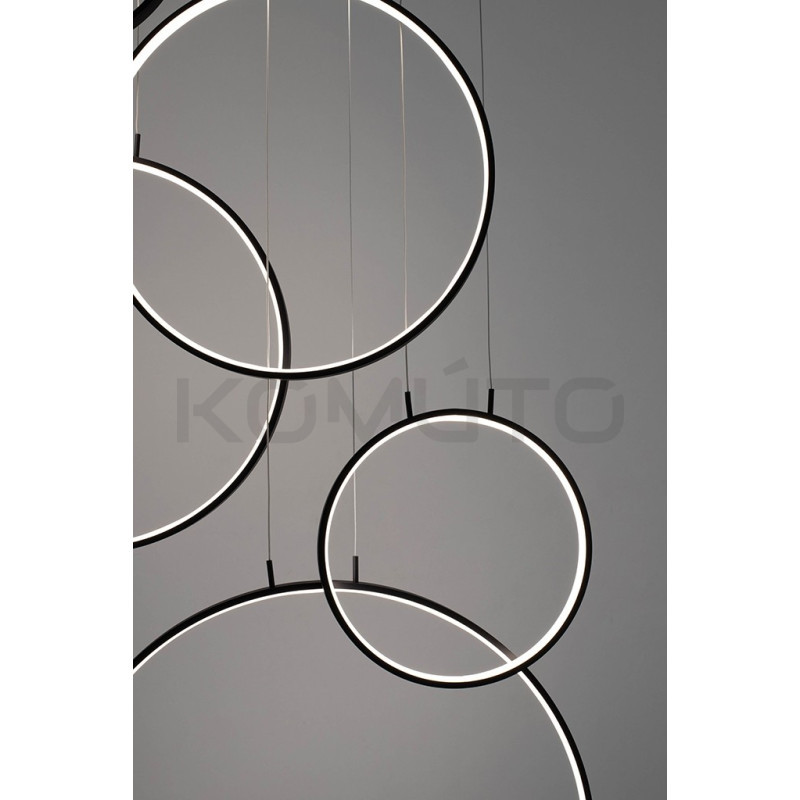 Lampa wisząca geometryczna led CIRCULO Six czarna