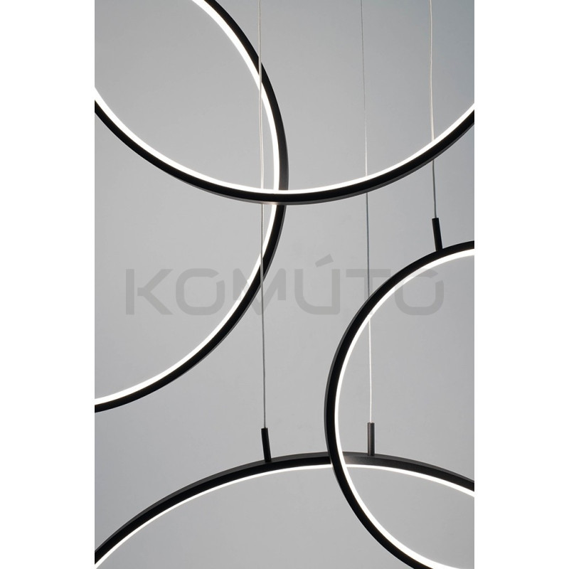 Lampa wisząca geometryczna led CIRCULO Six czarna