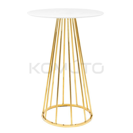 Wysoki okrągły stolik barowy GLAMOUR HOLMES 60 złoty elegancki