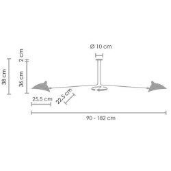 Lampa Raven CRANE-2P DWURAMIENNA 182 CZARNA sufitowa Lampa Raven CRANE-2P DWURAMIENNA 182 CZARNA sufitowa