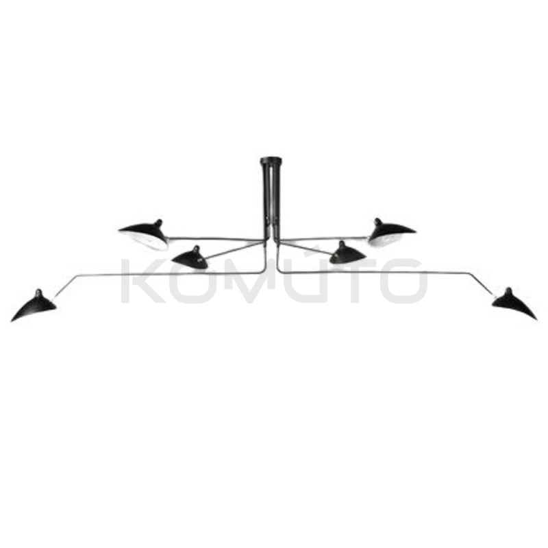 Lampa sufitowa Raven CRANE-6P SZEŚCIORAMIENNA 280 CZARNA duża