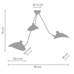 Lampa Raven CRANE-3P TRÓJRAMIENNA 90 CZARNA nowoczesna Lampa Raven CRANE-3P TRÓJRAMIENNA 90 CZARNA nowoczesna