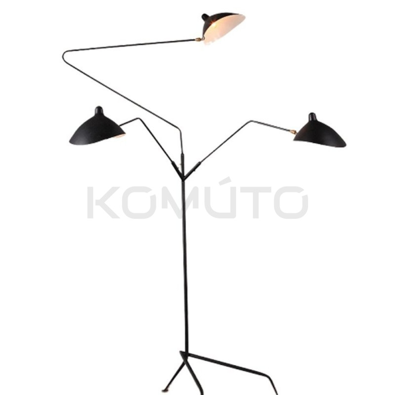 Lampa podłogowa Raven CRANE-3F TRÓJRAMIENNA CZARNA