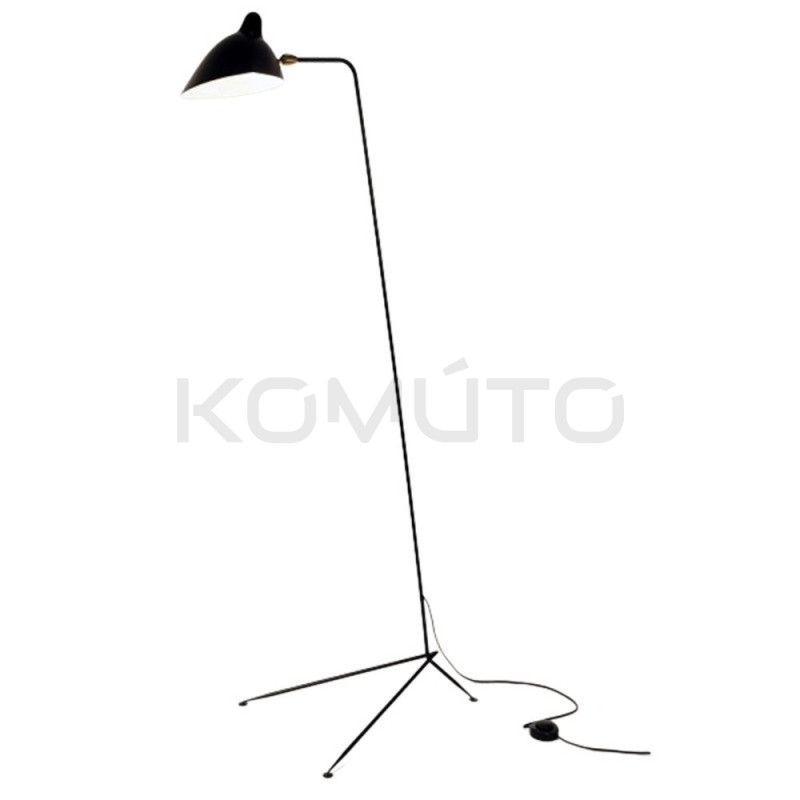 Lampa podłogowa Raven CRANE-1F CZARNA nowoczesna loftowa