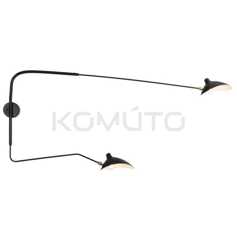 Kinkiet Raven CRANE-2W DWURAMIENNY czarny designerski