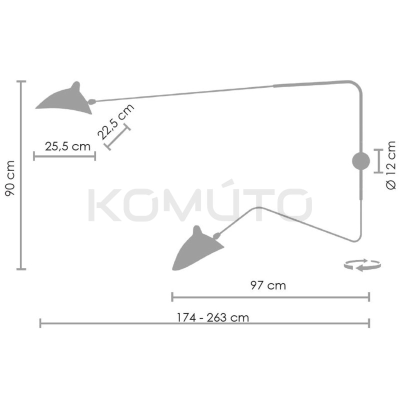 Kinkiet Raven CRANE-2W DWURAMIENNY czarny designerski Kinkiet Raven CRANE-2W DWURAMIENNY czarny designerski