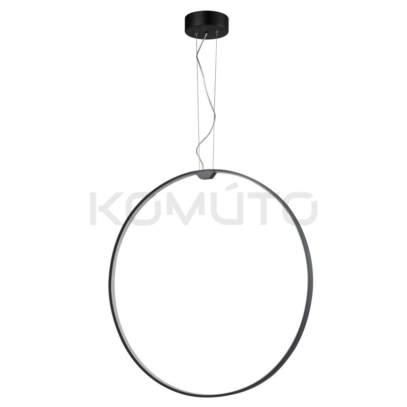 Lampa wisząca czarny okrąg w pionie Acirculo 74 led