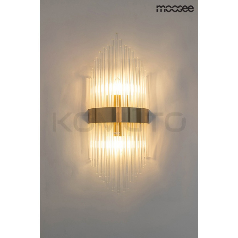 Kinkiet glamour FLORENS S kryształowe pałeczki złota opaska Kinkiet glamour FLORENS S kryształowe pałeczki złota opaska