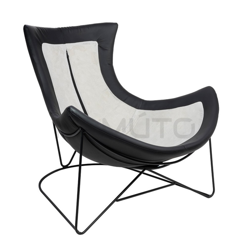 Fotel nowoczesny Otilia Stand w szaroczarnym welurze velvecie  Fotel nowoczesny Otilia Stand w szaroczarnym welurze velvecie