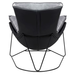 Fotel nowoczesny Otilia Stand w szaroczarnym welurze velvecie  Fotel nowoczesny Otilia Stand w szaroczarnym welurze velvecie