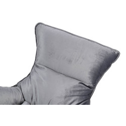 Fotel nowoczesny Otilia Stand w szaroczarnym welurze velvecie  Fotel nowoczesny Otilia Stand w szaroczarnym welurze velvecie