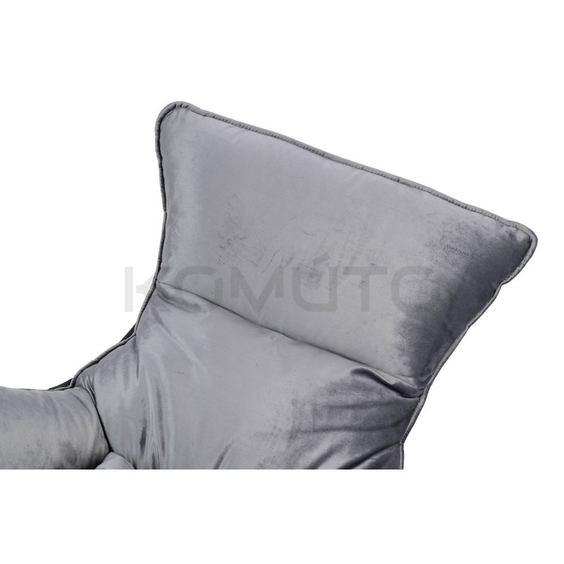 Fotel nowoczesny Otilia Stand w szaroczarnym welurze velvecie  Fotel nowoczesny Otilia Stand w szaroczarnym welurze velvecie