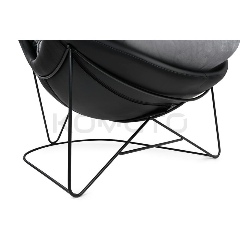 Fotel nowoczesny Otilia Stand w szaroczarnym welurze velvecie  Fotel nowoczesny Otilia Stand w szaroczarnym welurze velvecie