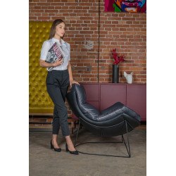 Fotel nowoczesny Otilia Stand w szaroczarnym welurze velvecie  Fotel nowoczesny Otilia Stand w szaroczarnym welurze velvecie