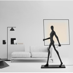 Lampa stojąca rzeźba Człowiek z kwadratem Human square Lampa stojąca rzeźba Człowiek z kwadratem Human square