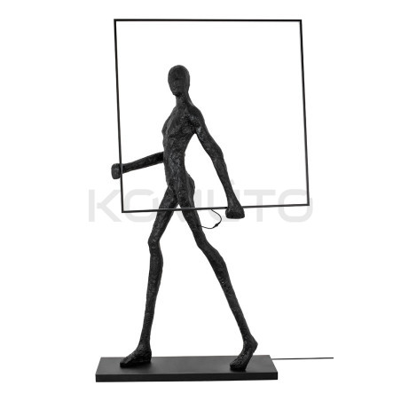Lampa stojąca rzeźba Człowiek z kwadratem Human square