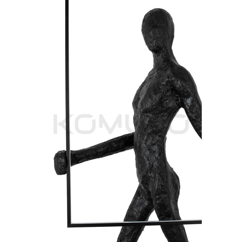 Lampa stojąca rzeźba Człowiek z kwadratem Human square Lampa stojąca rzeźba Człowiek z kwadratem Human square