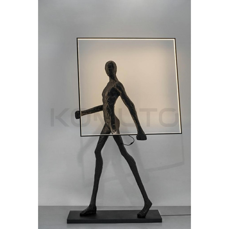 Lampa stojąca rzeźba Człowiek z kwadratem Human square Lampa stojąca rzeźba Człowiek z kwadratem Human square