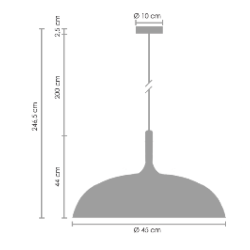 LAMPA WISZĄCA SAUCER 45 CM biała czarna