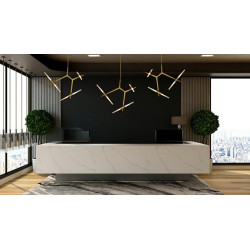Lampa Wisząca glamour Candelabr 6 złota geometryczna nowoczesna