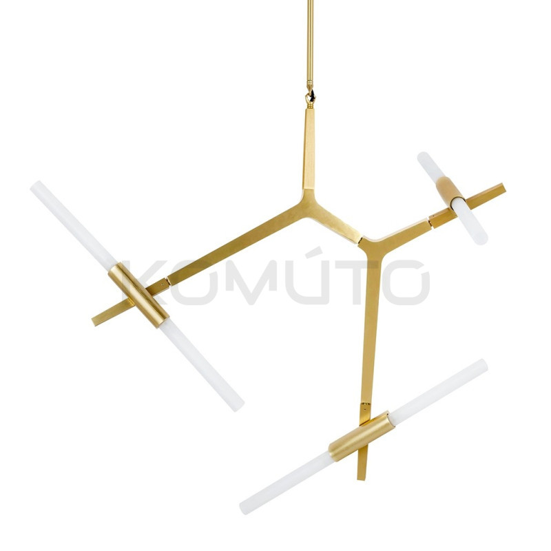 Lampa Wisząca glamour Candelabr 6 złota geometryczna nowoczesna