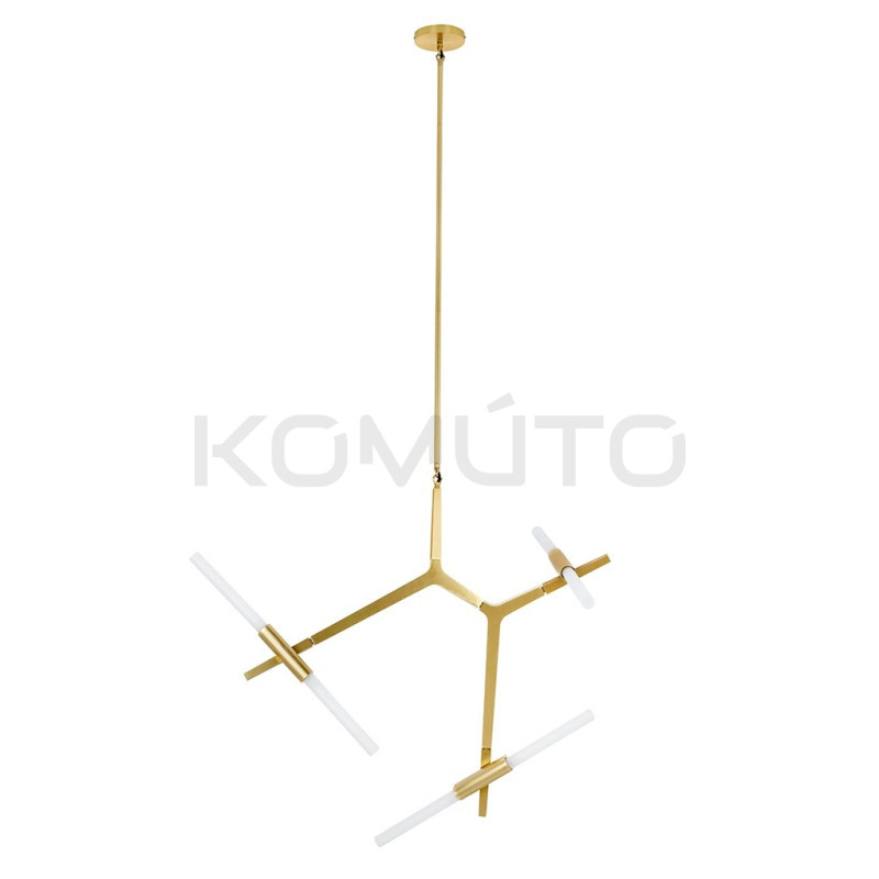 Lampa Wisząca glamour Candelabr 6 złota geometryczna nowoczesna