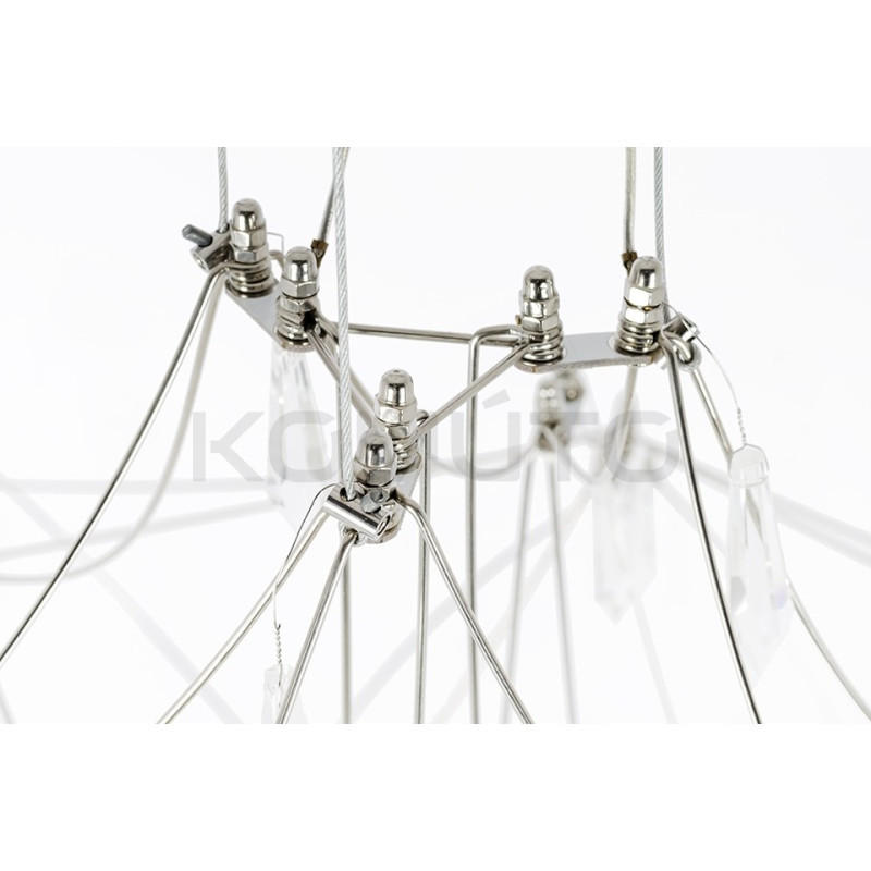 CONSTELATION – duży srebrny żyrandol glamour z kryształkami