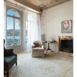 CONSTELATION – duży srebrny żyrandol glamour z kryształkami