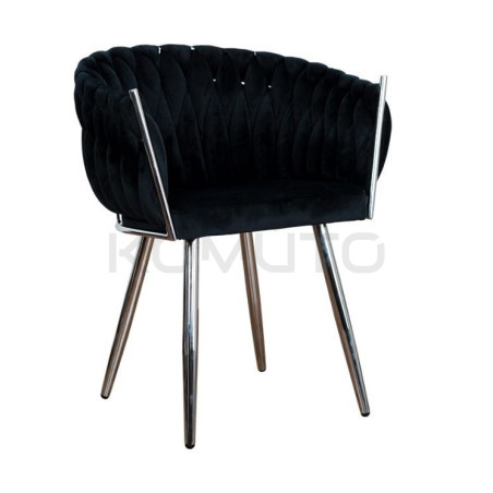 Tapicerowane Krzesło Glamour Larissa srebrne nogi