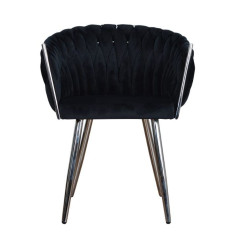 Tapicerowane Krzesło Glamour Larissa srebrne nogi