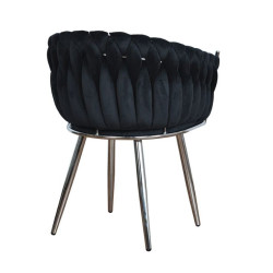 Tapicerowane Krzesło Glamour Larissa srebrne nogi