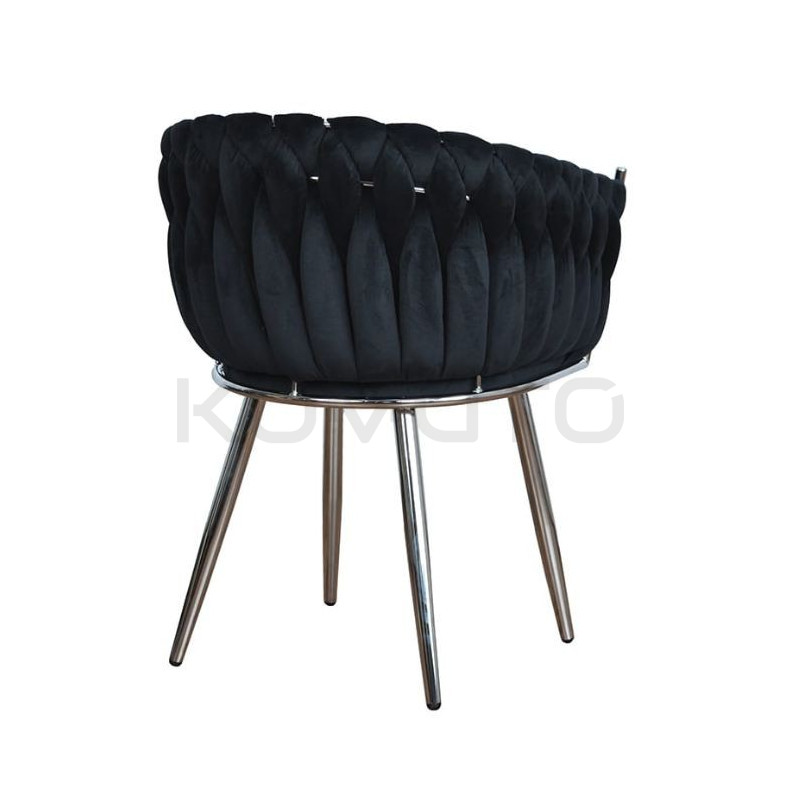 Tapicerowane Krzesło Glamour Larissa srebrne nogi