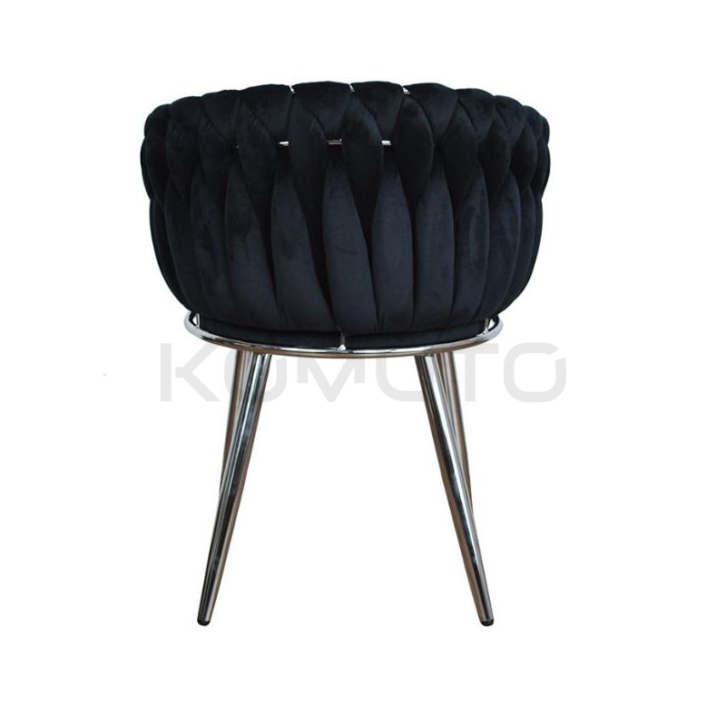 Tapicerowane Krzesło Glamour Larissa srebrne nogi