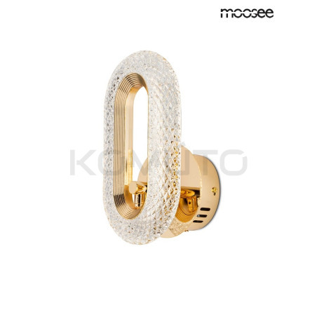 Kinkiet kryształowy JEWEL złoty wydłużony owal