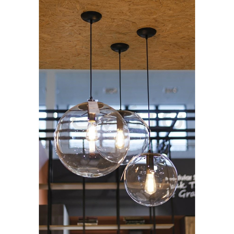 Geometryczna Lampa Wisząca Sandra 35 szklana kula przezroczysta Geometryczna Lampa Wisząca Sandra 35 szklana kula przezroczysta