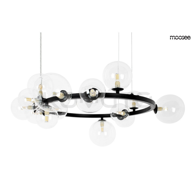 Nowoczesna Lampa wisząca ALURE okrągła 85 czarna do salonu