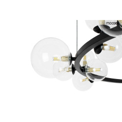 Nowoczesna Lampa wisząca ALURE okrągła 85 czarna do salonu Nowoczesna Lampa wisząca ALURE okrągła 85 czarna do salonu