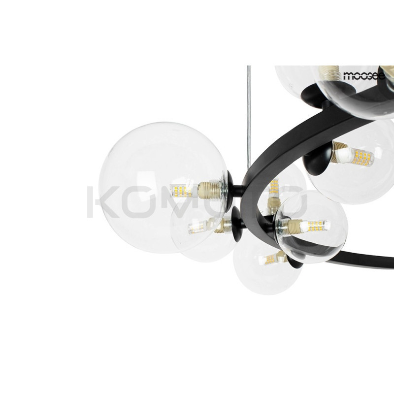 Nowoczesna Lampa wisząca ALURE okrągła 85 czarna do salonu Nowoczesna Lampa wisząca ALURE okrągła 85 czarna do salonu