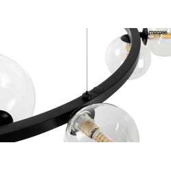 Nowoczesna Lampa wisząca ALURE okrągła 85 czarna do salonu Nowoczesna Lampa wisząca ALURE okrągła 85 czarna do salonu